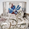 Vase Cristallerie à anses verre gris émaillé d’iris et d’une libellule de Emile Gallé | Biron Vase Cristallerie à anses verre gris émaillé d'iris et d'une libellule de Emile Gallé