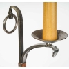 Lampadaire en fer forgé et cuire, 1960 | Biron Lampadaire en fer forgé et cuire, 1960