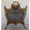 1880′ Pare Etincelles N3 En Bronze Doré Aux Pots De Fleurs 13