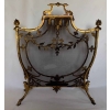 1880′ Pare Etincelles N3 En Bronze Doré Aux Pots De Fleurs 23