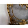 1880′ Pare Etincelles N3 En Bronze Doré Aux Pots De Fleurs 15