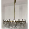 1960′ Lustre Circulaire A 2 Étages Laiton Et Cristal, BAKALOWITS & SÖHNE | Biron 1960′ Lustre Circulaire A 2 Étages Laiton Et Cristal, BAKALOWITS & SÖHNE