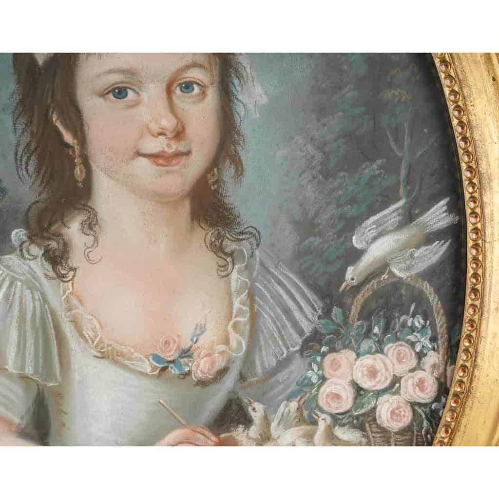 Portrait d’une jeune fille au ruban rose. | Biron Portrait d'une jeune fille au ruban rose.
