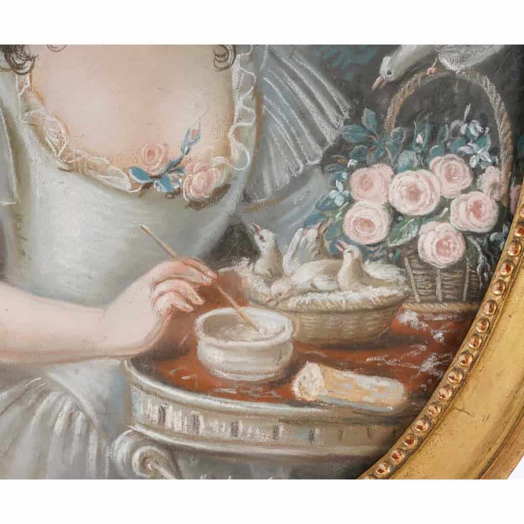Portrait d’une jeune fille au ruban rose. | Biron Portrait d'une jeune fille au ruban rose.