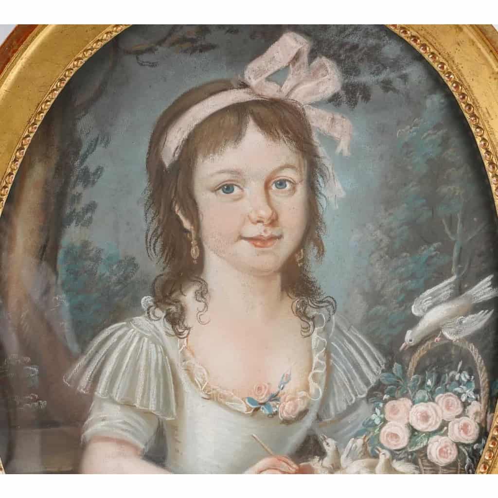 Portrait d’une jeune fille au ruban rose. | Biron Portrait d'une jeune fille au ruban rose.