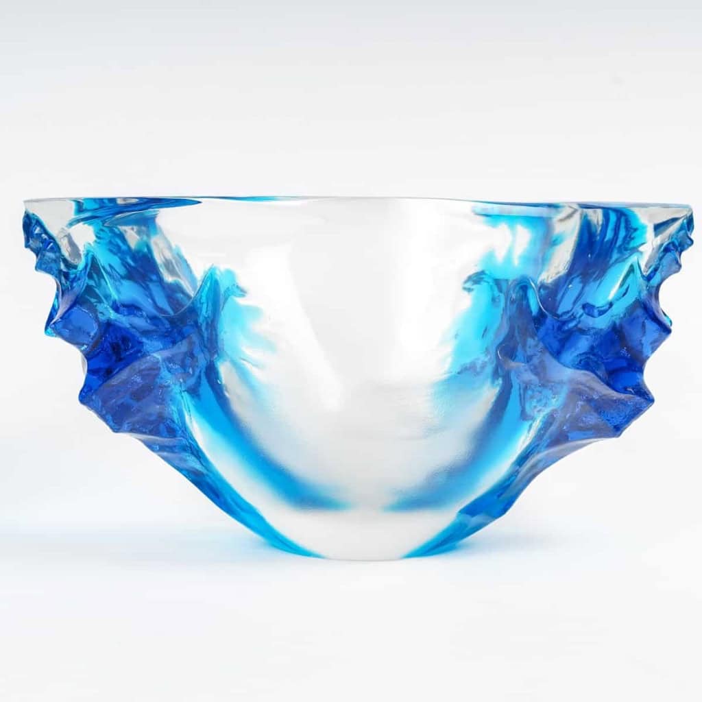 Coupe Vase Haïti cristal blanc et bleu de René LALIQUE | Biron |||||||