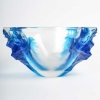 Coupe Vase Haïti cristal blanc et bleu de René LALIQUE | Biron Coupe Vase Haïti cristal blanc et bleu de René LALIQUE