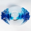 Coupe Vase Haïti cristal blanc et bleu de René LALIQUE | Biron Coupe Vase Haïti cristal blanc et bleu de René LALIQUE