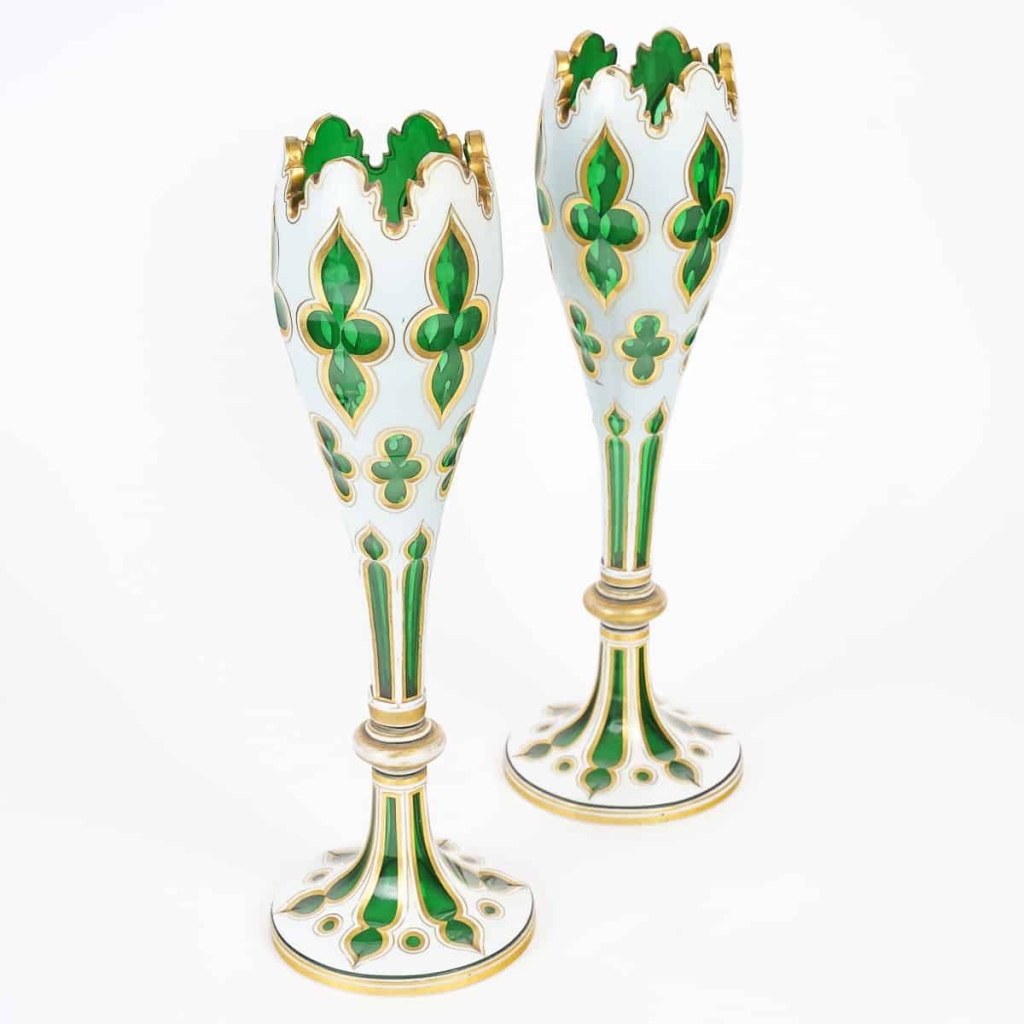 Paire de vases en bohème, XIXème siècle | Biron Paire de vases en bohème, XIXème siècle