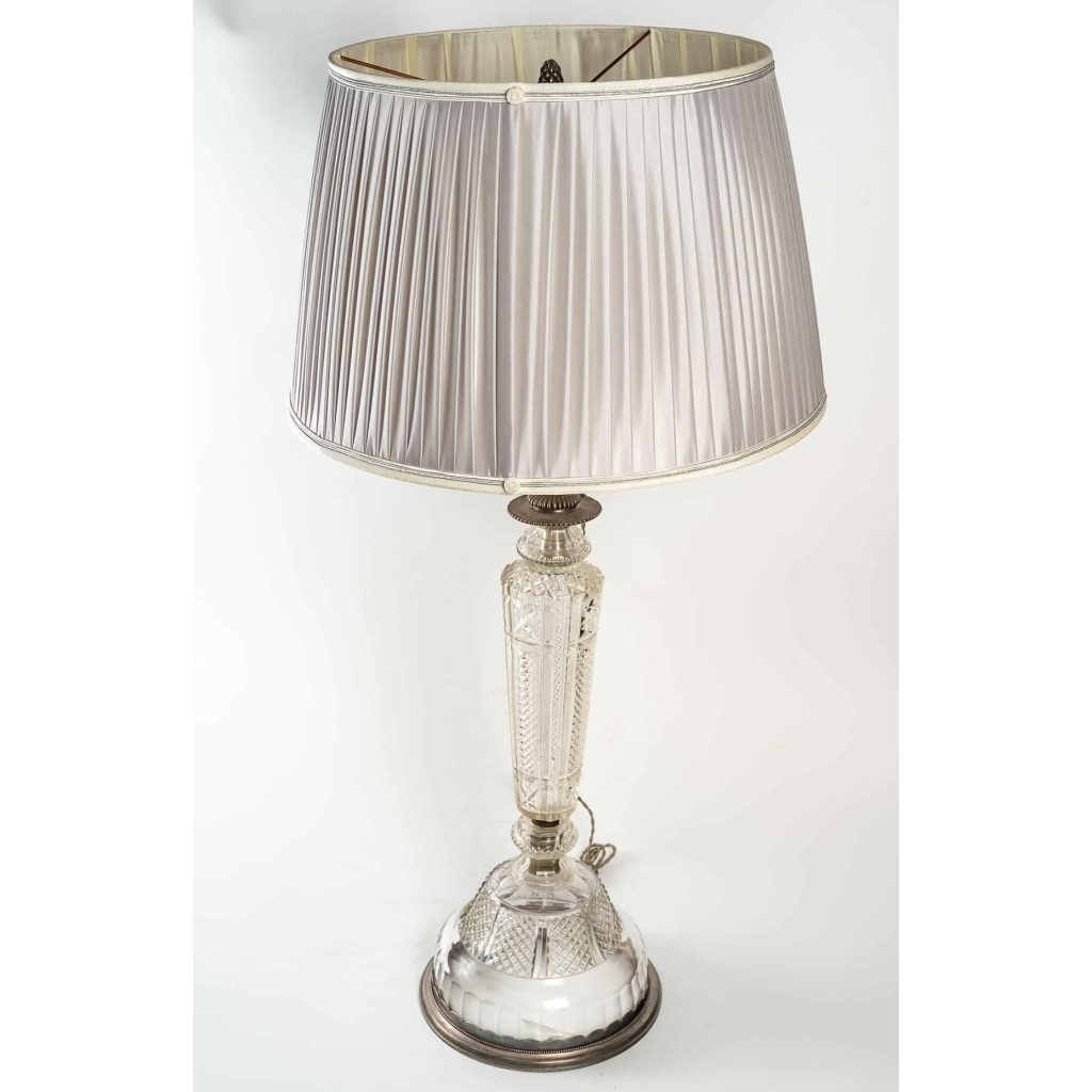 Une lampe en cristal et argent massif fin XIXème siècle | Biron Une lampe en cristal et argent massif fin XIXème siècle