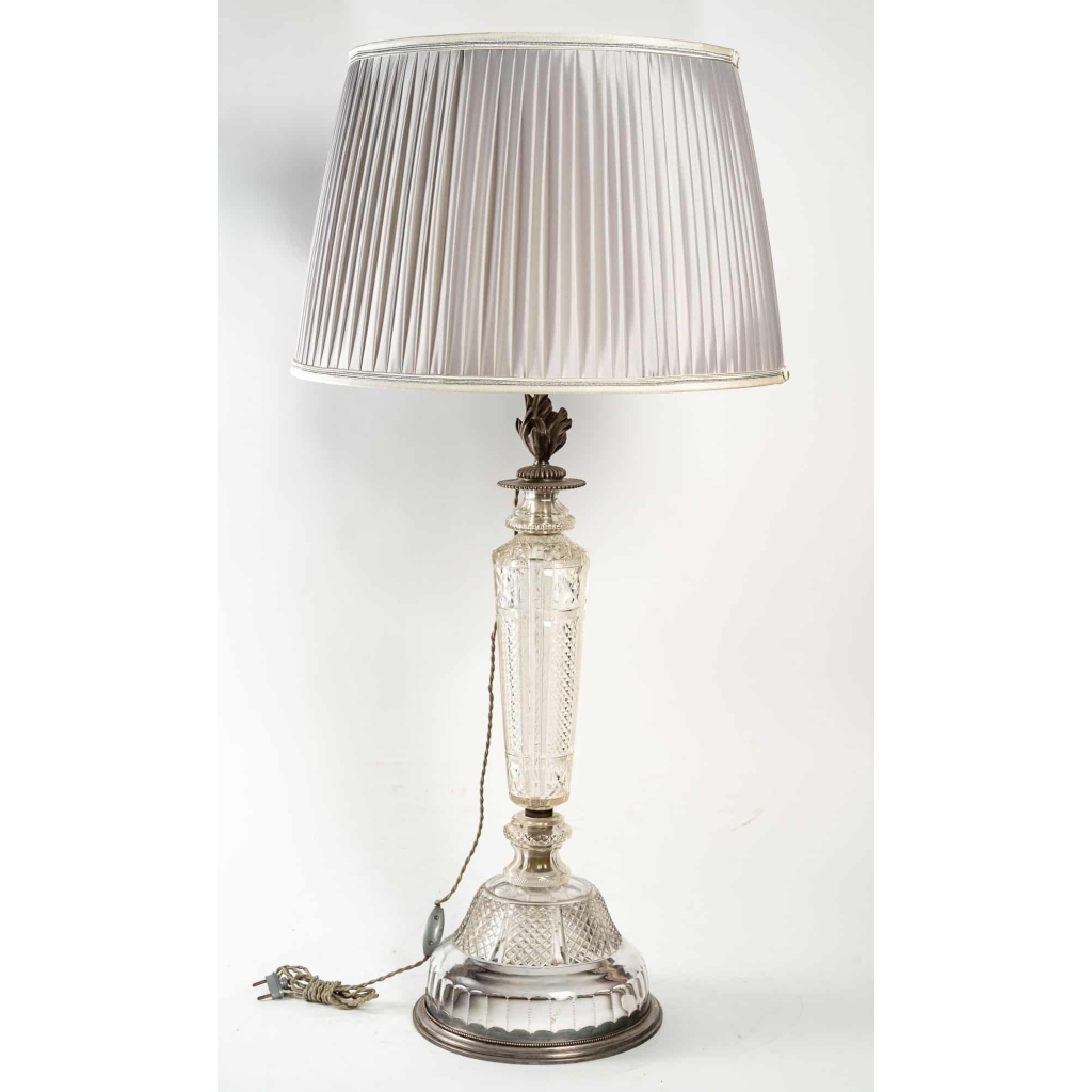 Une lampe en cristal et argent massif fin XIXème siècle | Biron Une lampe en cristal et argent massif fin XIXème siècle