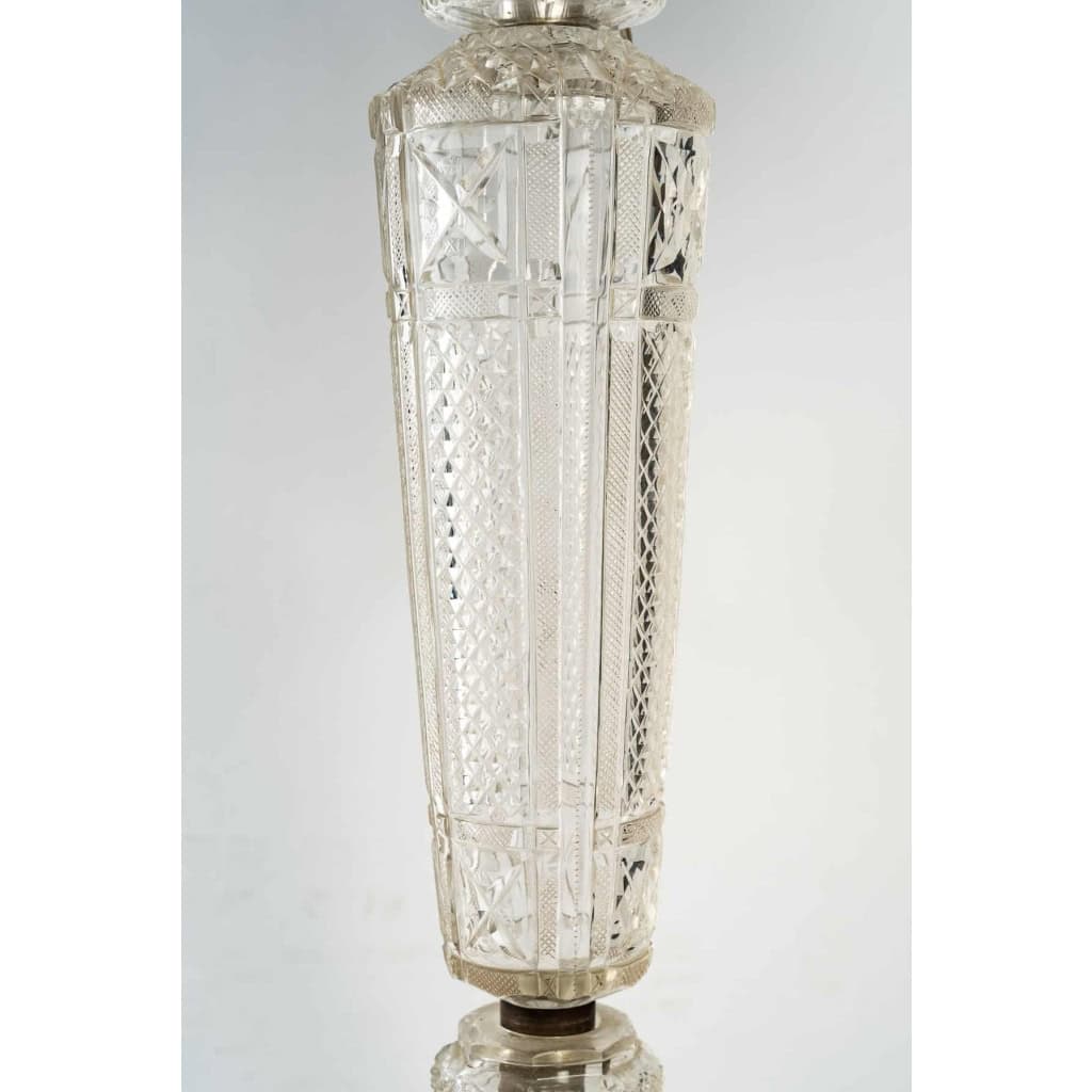 Une lampe en cristal et argent massif fin XIXème siècle | Biron Une lampe en cristal et argent massif fin XIXème siècle