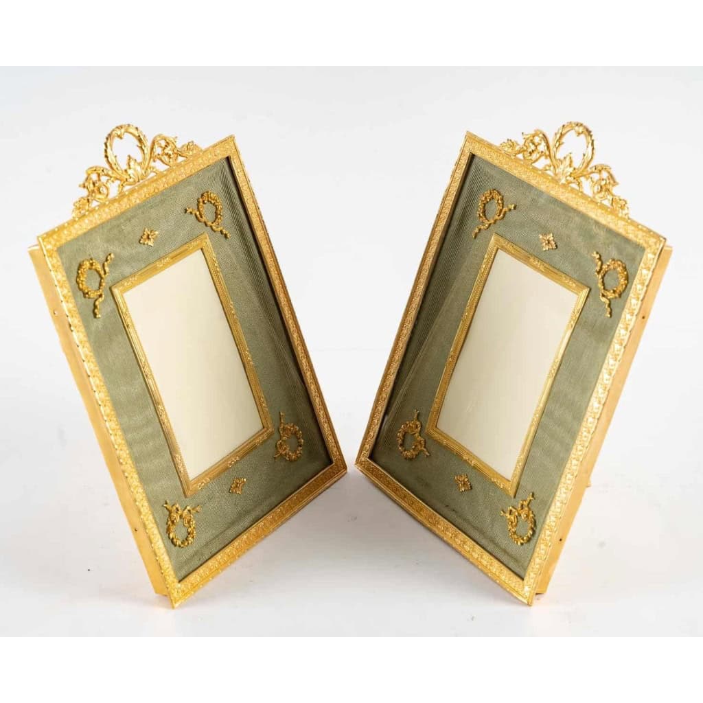 Paire de cadres photos de style louis XVI fin XIXème siècle