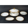 Service de Table en Porcelaine de Luxe | Collection Diplomate Haviland | Blanc et Or | Ensemble pour 12 personnes – 53 Pièces | Biron |||||||||||||