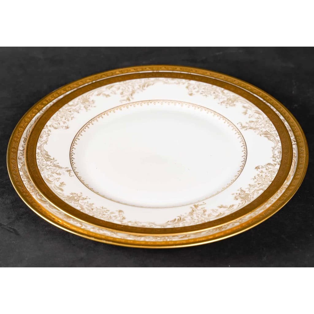 Service de Table en Porcelaine de Luxe | Collection Diplomate Haviland | Blanc et Or | Ensemble pour 12 personnes – 53 Pièces | Biron Service de Table en Porcelaine de Luxe | Collection Diplomate Haviland | Blanc et Or | Ensemble pour 12 personnes - 53 Pièces