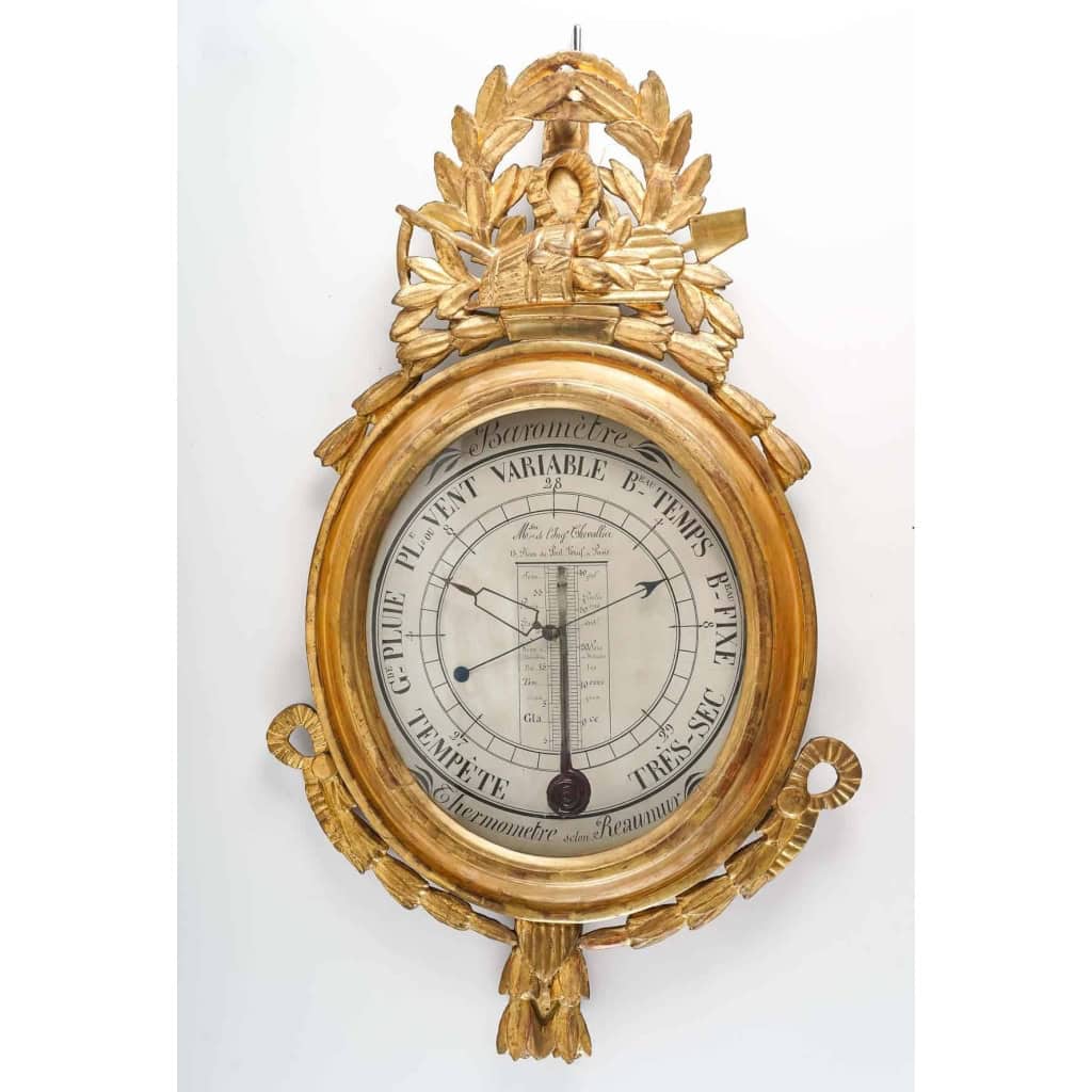 Baromètre – thermomètre d’époque Louis XVI ( 1774 – 1793). | Biron |||