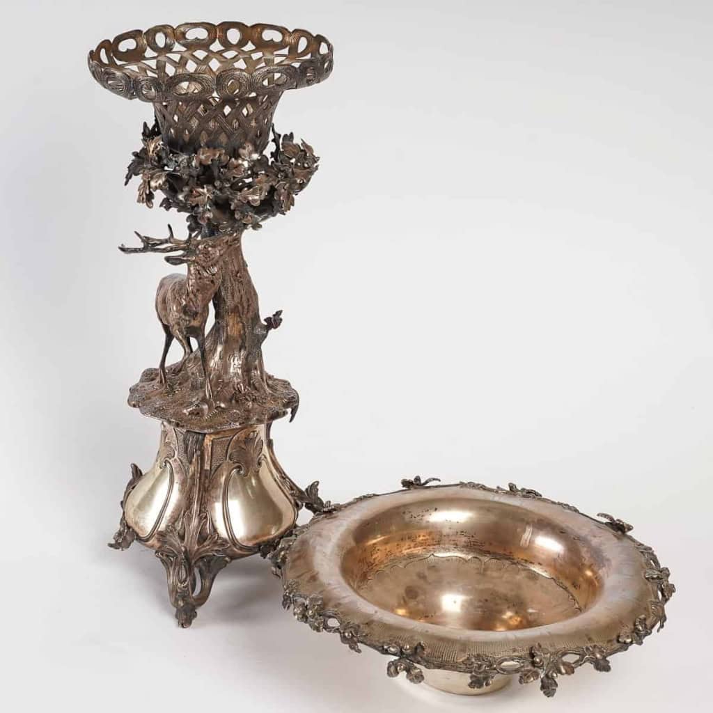 Grande coupe en argent au cerf, Napoléon III | Biron Grande coupe en argent au cerf, Napoléon III