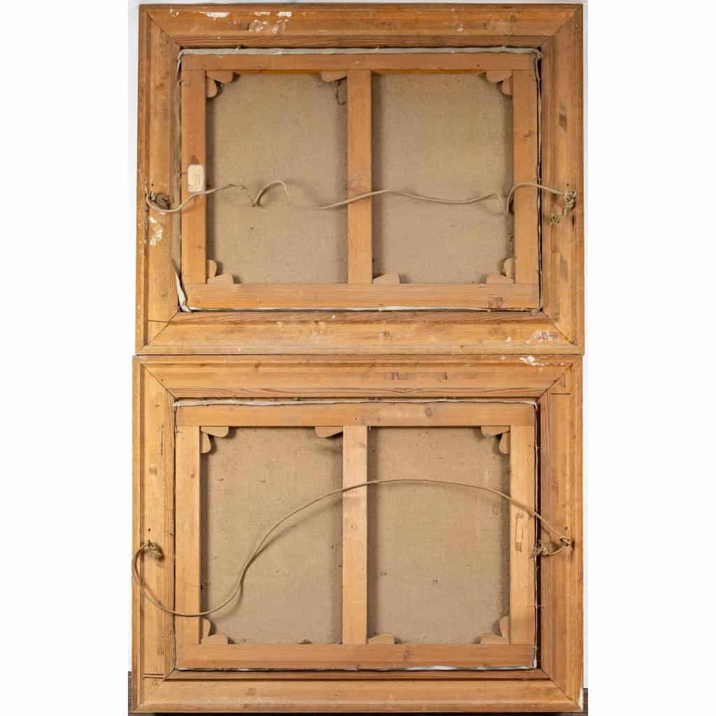 Une paire de tableaux huile sur toile fin XIXème siècle | Biron Une paire de tableaux huile sur toile fin XIXème siècle
