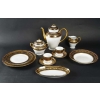 Service à Café en Porcelaine de Limoges | Vendôme Bernardaud | Bleu de four et Or | Ensemble pour 12 Personnes| 27 Pièces | Biron |||||||||||||||||||