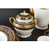 Service à Café en Porcelaine de Limoges | Vendôme Bernardaud | Bleu de four et Or | Ensemble pour 12 Personnes| 27 Pièces | Biron Service à Café en Porcelaine de Limoges | Vendôme Bernardaud | Bleu de four et Or | Ensemble pour 12 Personnes| 27 Pièces