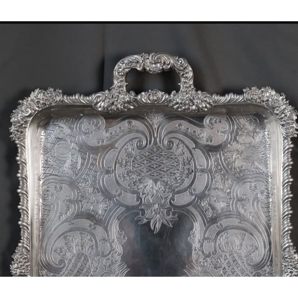Charles Nicolas ODIOT – Important plateau en argent massif circa 1840/1860 | Biron Charles Nicolas Odiot – Important plateau en argent massif circa 1840/1860