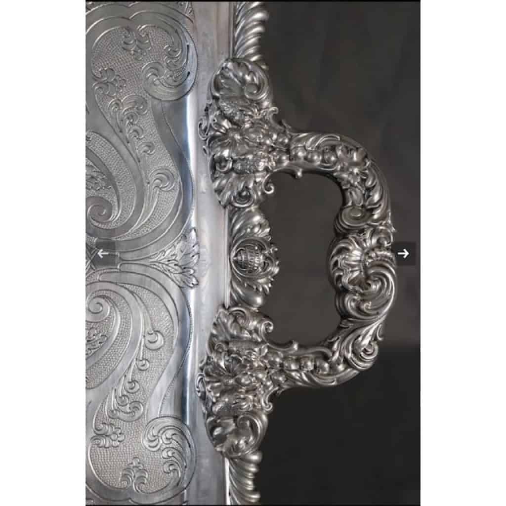Charles Nicolas ODIOT – Important plateau en argent massif circa 1840/1860 | Biron Charles Nicolas Odiot – Important plateau en argent massif circa 1840/1860