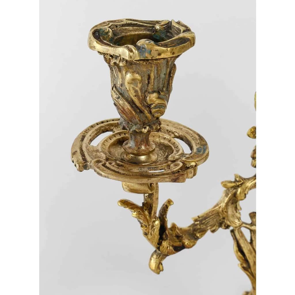 Paire de Bougeoirs en Bronze du XIXème Siècle, Epoque Napoléon III