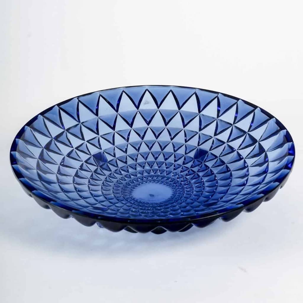 Coupe « Rosaces » verre bleu saphir de René LALIQUE | Biron |||||||