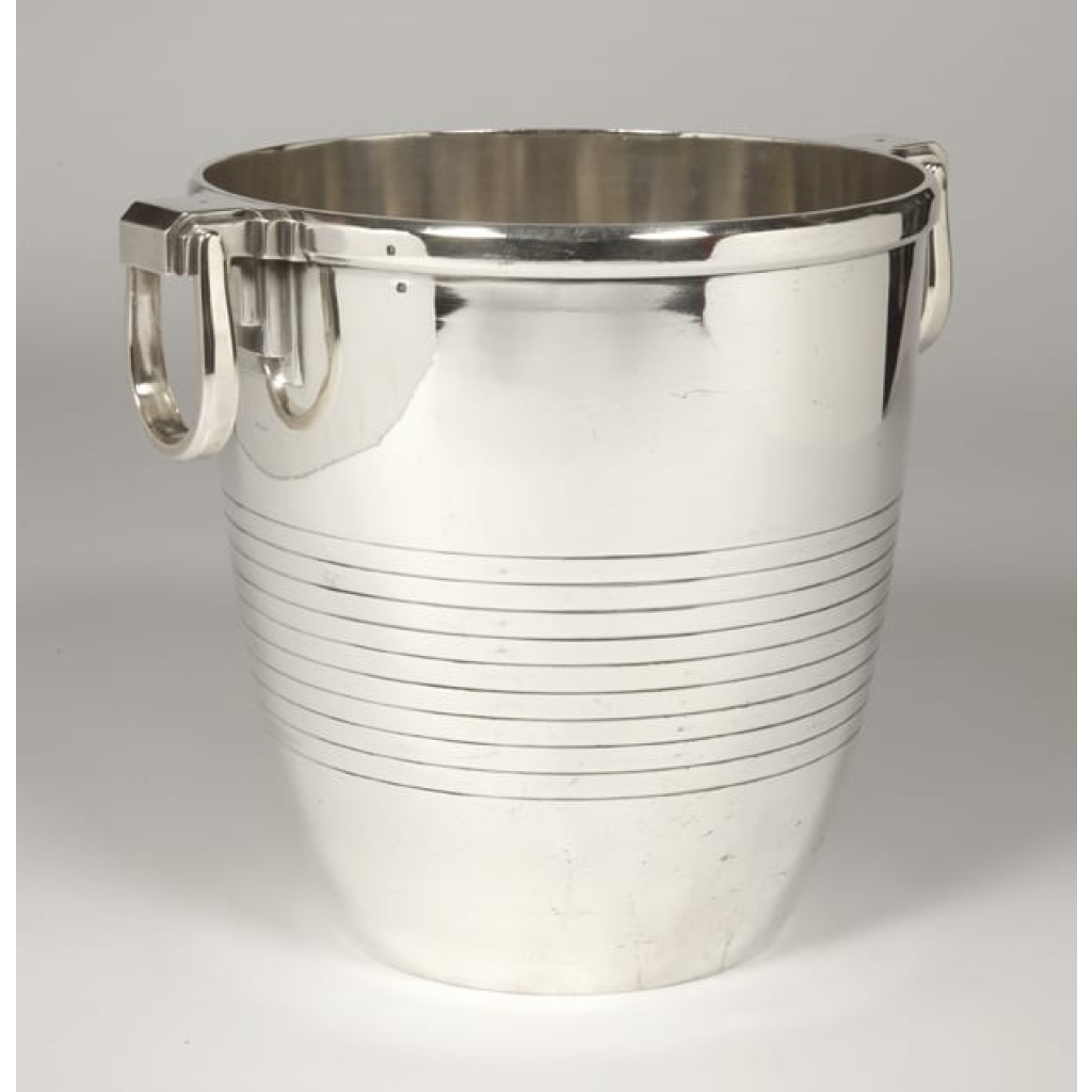 Orfèvre Campenhout – Rafraichissoir en argent massif époque ART DECO | Biron Orfèvre Campenhout - Rafraichissoir en argent massif époque Art Déco