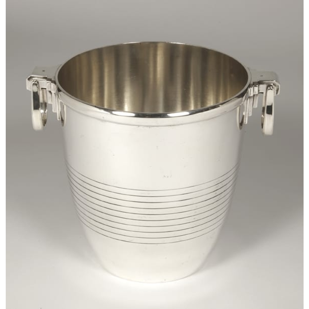 Orfèvre Campenhout – Rafraichissoir en argent massif époque ART DECO | Biron Orfèvre Campenhout - Rafraichissoir en argent massif époque Art Déco