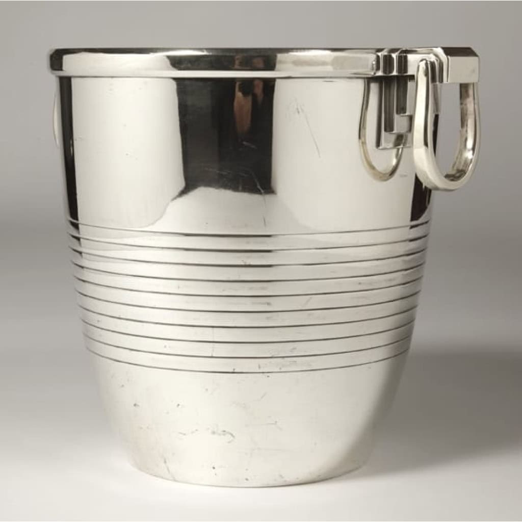 Orfèvre Campenhout – Rafraichissoir en argent massif époque ART DECO | Biron Orfèvre Campenhout - Rafraichissoir en argent massif époque Art Déco