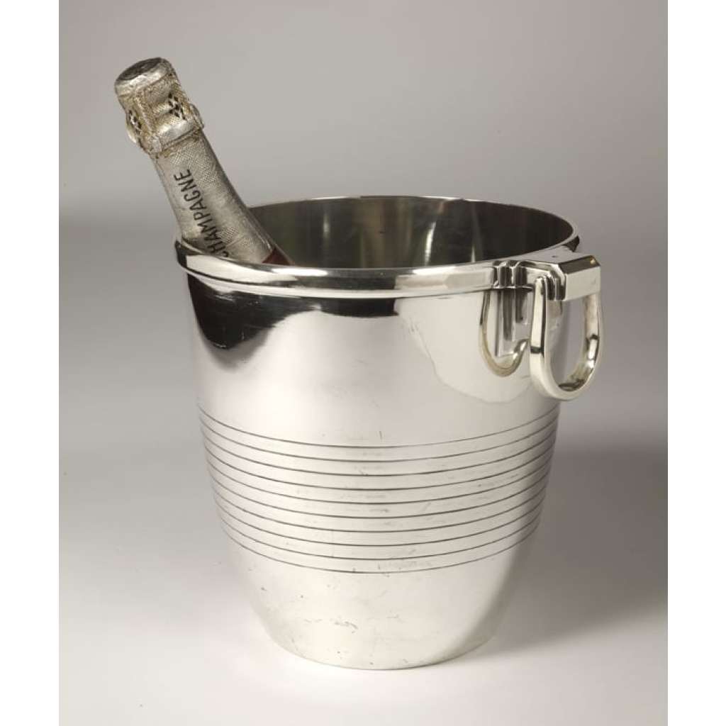Orfèvre Campenhout – Rafraichissoir en argent massif époque ART DECO | Biron Orfèvre Campenhout - Rafraichissoir en argent massif époque Art Déco