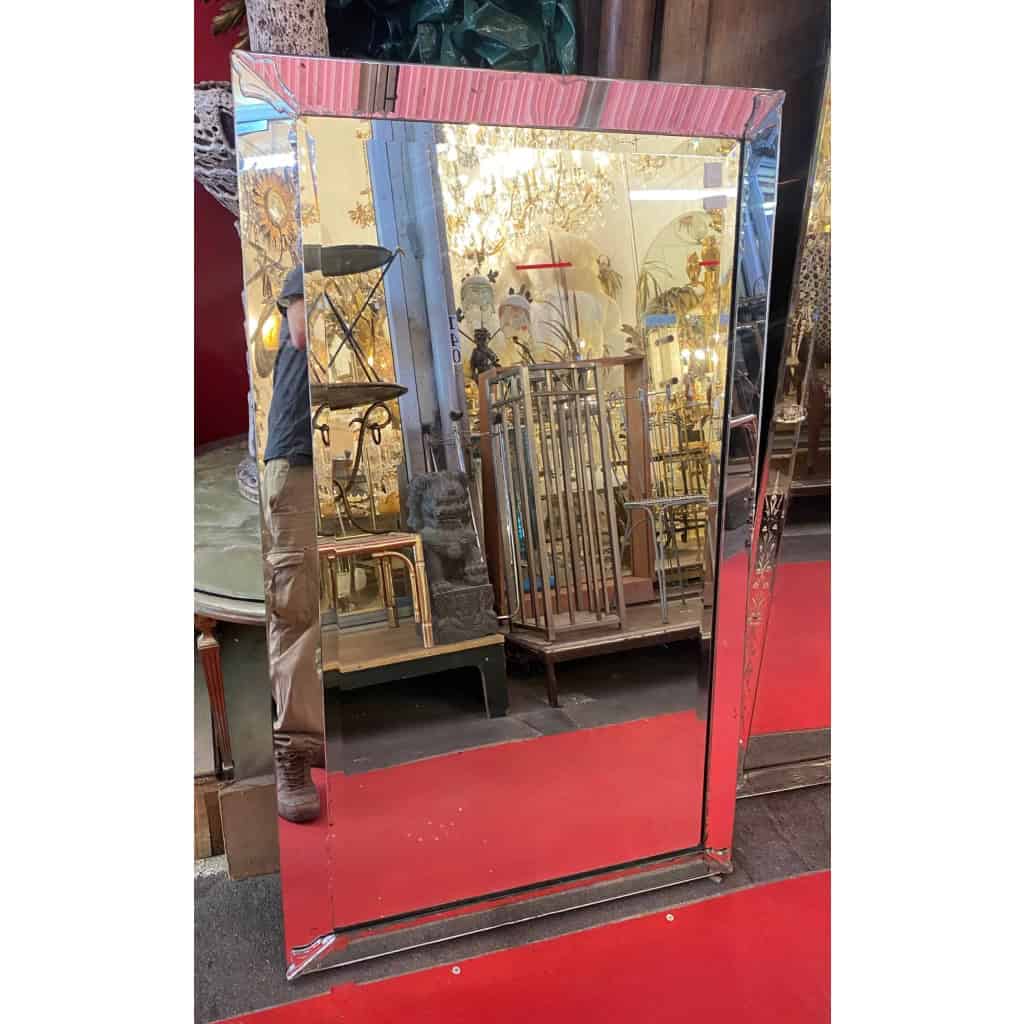 1950′ Miroir Venise Art Déco 146 X 87 cm Décor Moustache | Biron ||||||||||
