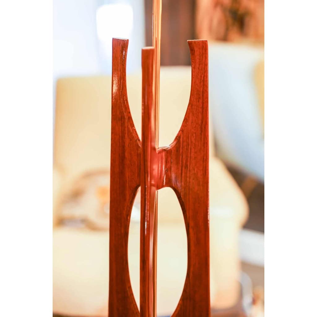 Lampe en teck et laiton, années 1960 | Biron Lampe en teck et laiton, années 1960