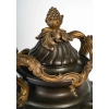 Urne en bronze à double patine sur socle en marbre rouge griotte, style Louis XV, XIXème siècle | Biron Urne en bronze à double patine sur socle en marbre rouge griotte, style Louis XV, XIXème siècle