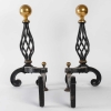 Paire de chenets en fer forgé | Biron Paire de chenets en fer forgé