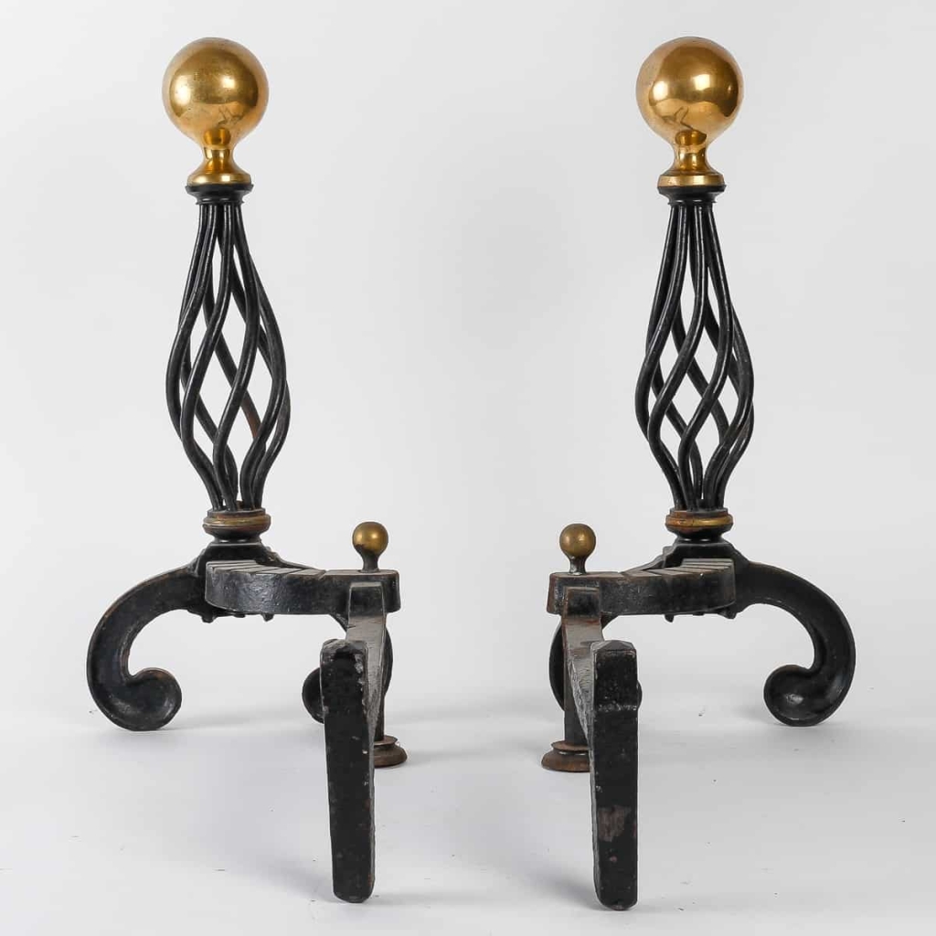Paire de chenets en fer forgé | Biron Paire de chenets en fer forgé