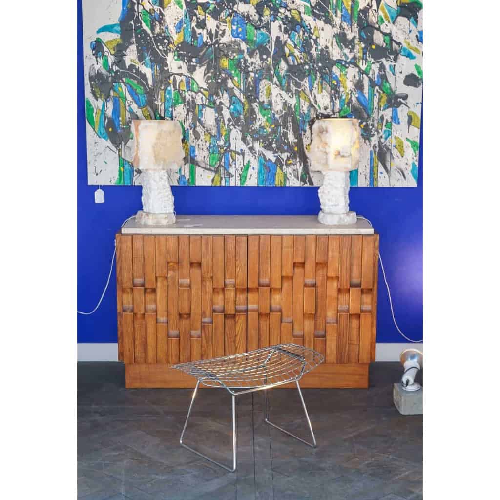Harry Bertoïa pour Knoll, Paire de tabourets en métal chromé, années 1970 | Biron |||||