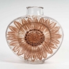 Vase « Soleil » verre blanc patiné sépia et émaillé marron de René LALIQUE | Biron |||||||