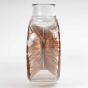 Vase « Soleil » verre blanc patiné sépia et émaillé marron de René LALIQUE | Biron Vase "Soleil" verre blanc patiné sépia et émaillé marron de René LALIQUE