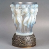 Vase « Bacchantes » verre opalescent patiné gris – socle en bronze d’origine de René LALIQUE | Biron ||||||||