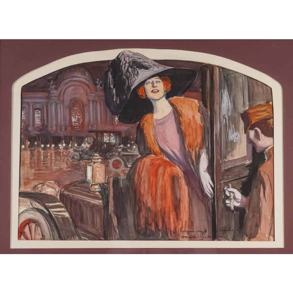 Une gouache encadrée et signée Simon, XIXème siècle | Biron Une gouache encadrée et signée Simon, XIXème siècle