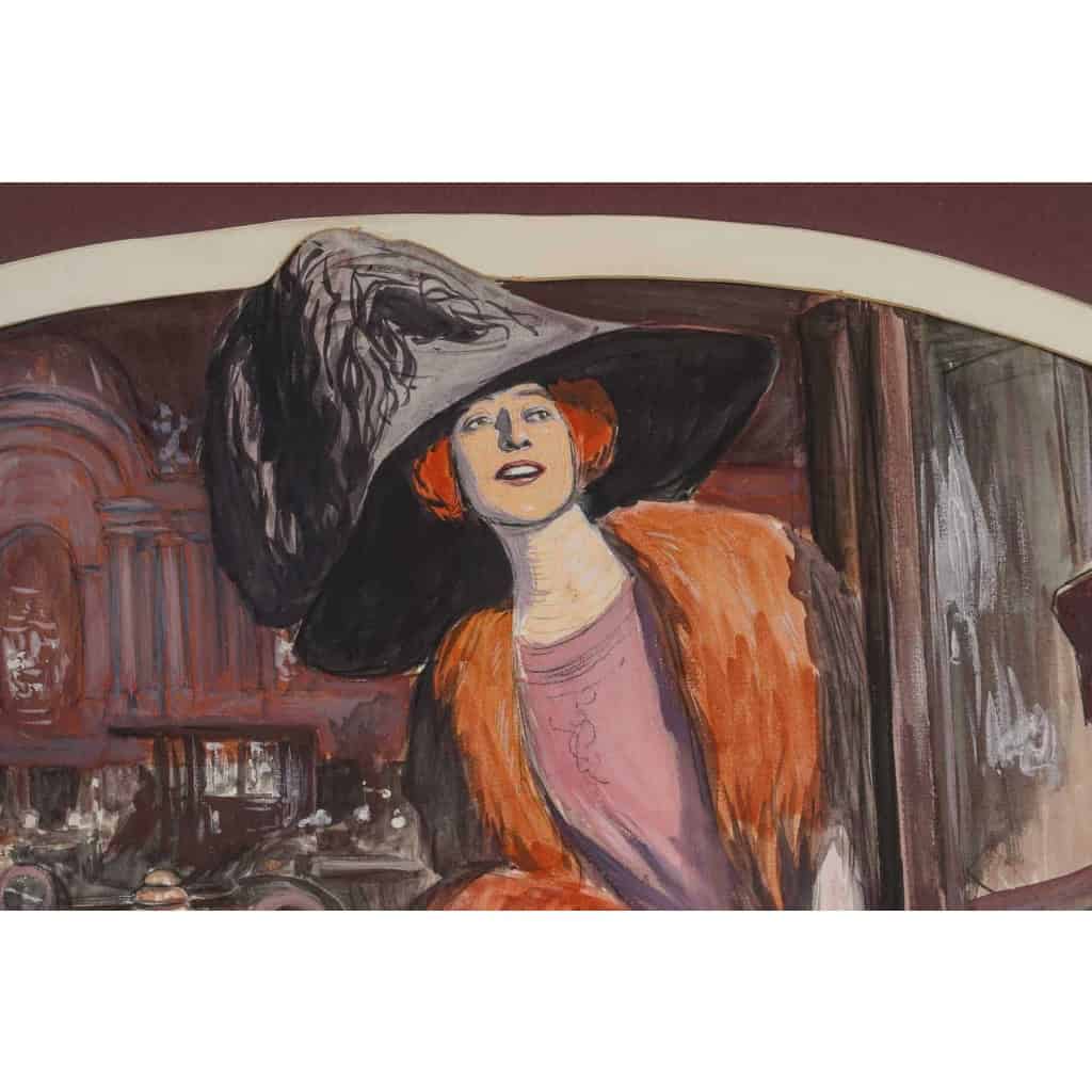 Une gouache encadrée et signée Simon, XIXème siècle | Biron Une gouache encadrée et signée Simon, XIXème siècle