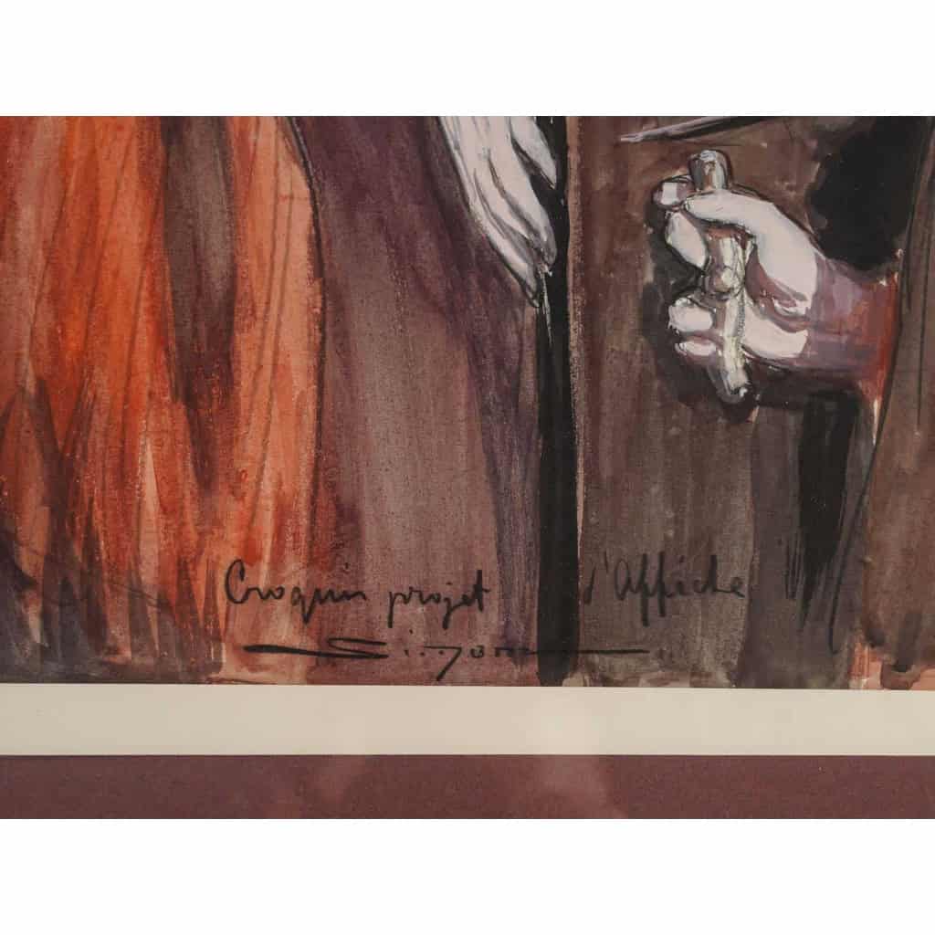 Une gouache encadrée et signée Simon, XIXème siècle | Biron Une gouache encadrée et signée Simon, XIXème siècle