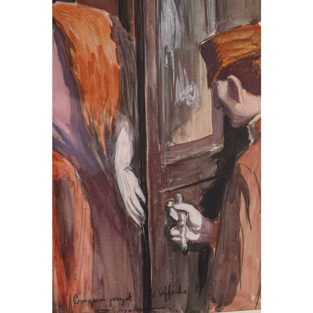 Une gouache encadrée et signée Simon, XIXème siècle | Biron Une gouache encadrée et signée Simon, XIXème siècle