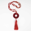 Pendentif « Feuilles » verre rouge de René LALIQUE | Biron |||||