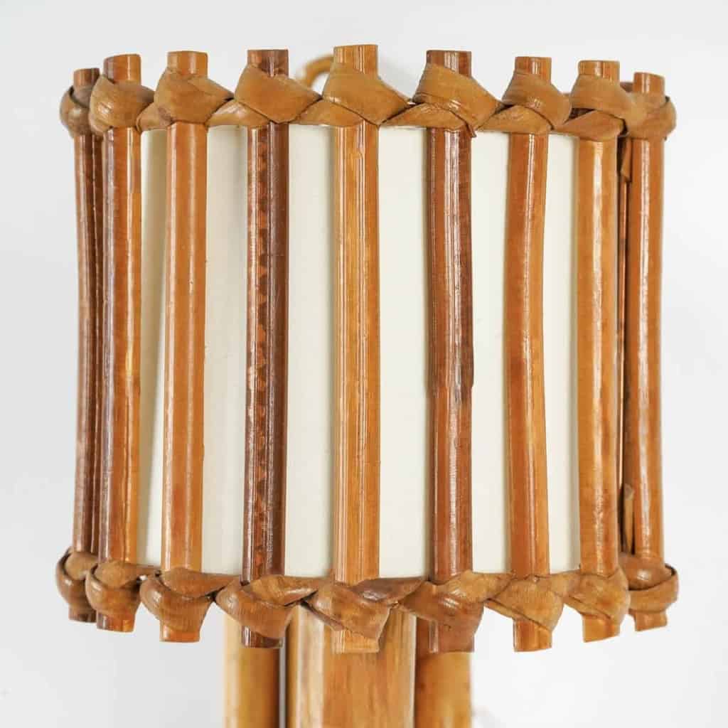 1950 Paire d’Appliques en rotin Louis Sognot | Biron 1950 Paire d'Appliques en rotin Louis Sognot