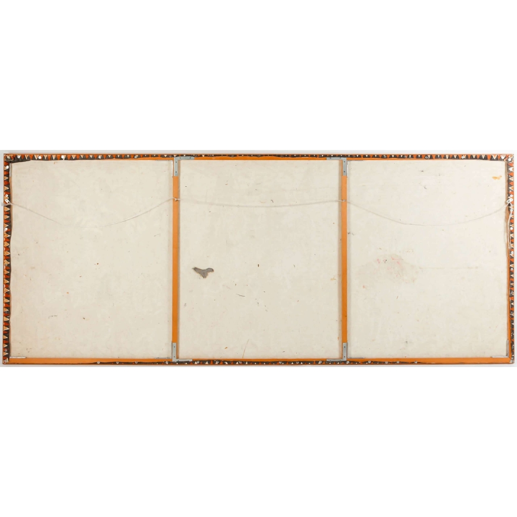 Peinture Thaïlandaise Représentant la Guerre entre le Paradis et l’Enfer, Vers 1960 | Biron Peinture Thaïlandaise Représentant la Guerre entre le Paradis et l’Enfer, Vers 1960