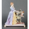 Porcelaine, du XIXème siècle représentant élégante à son écritoire, style Napoélon III | Biron |||||||||||
