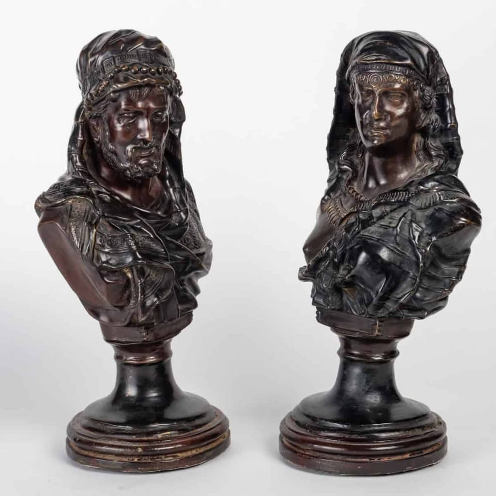 Paire de sculpture en bronze patiné signé par F. Bergman et numéroté | Biron ||||||||||